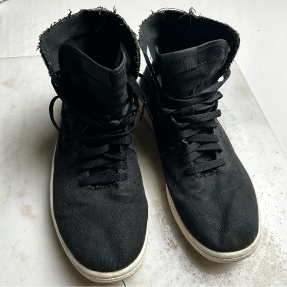 Nike Other - Nike Air Jordan Black Canvas High-Top Sneakers